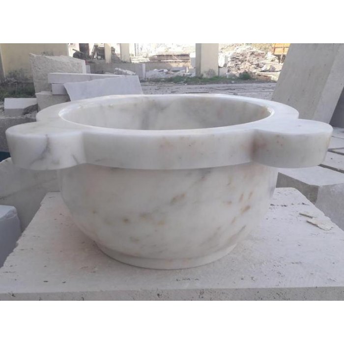 Mermer Kurna Beyaz Afyon Düz Mermer Mdp-755