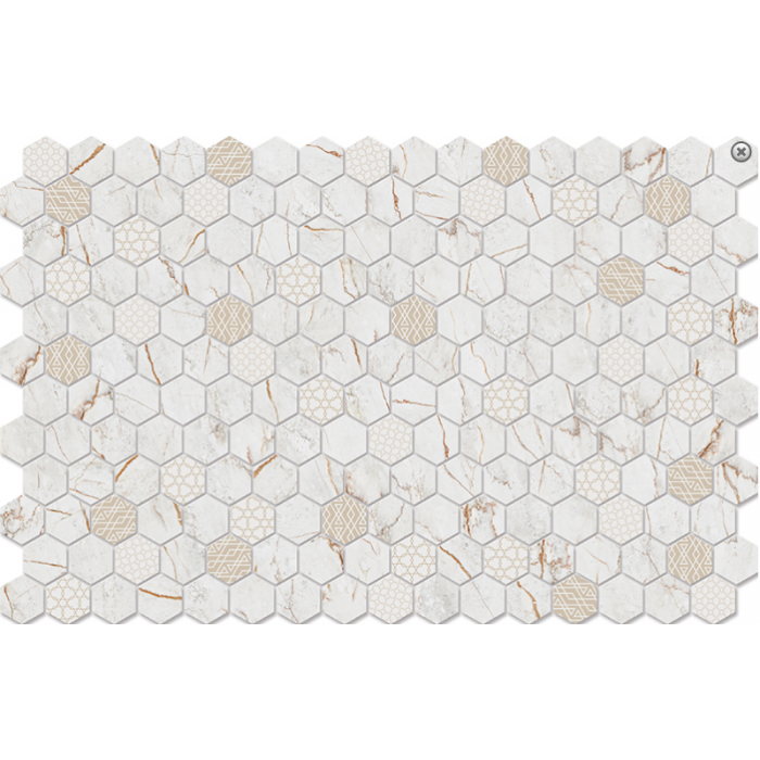 Hexa Marble Ivory Deco