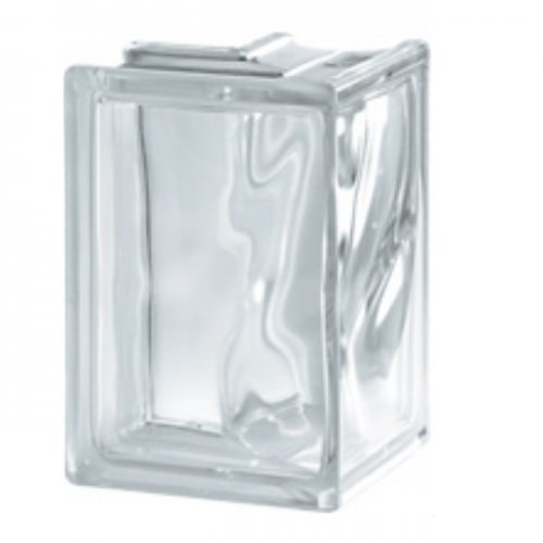 14x14x19x8cm 90' Köse Kesim Şeffaf dalgalı cam tuğla