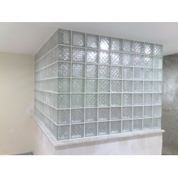 14x14x19x8cm 90' Köse Kesim Şeffaf dalgalı cam tuğla