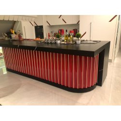 10X50Cm Bambu Bar Önü Kırmızı Seramik Dekor