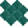 12x12,4Cm Ottoman Zümrüt Yeşili Kenar Rölyefli Çatlak Sırlı Seramik Dekor