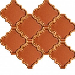 12x12,4Cm Ottoman Tarçın Kenar Rölyefli Çatlak Sırlı Seramik Dekor