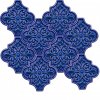 12x12,4Cm Ottoman Kobalt Çiçek Çatlak Sırlı Seramik Dekor