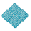 12x12,4Cm Ottoman Turkuaz Çiçek Çatlak Sırlı Seramik Dekor