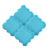 12x12,4Cm Ottoman Turkuaz Düz Çatlak Sırlı Seramik Dekor