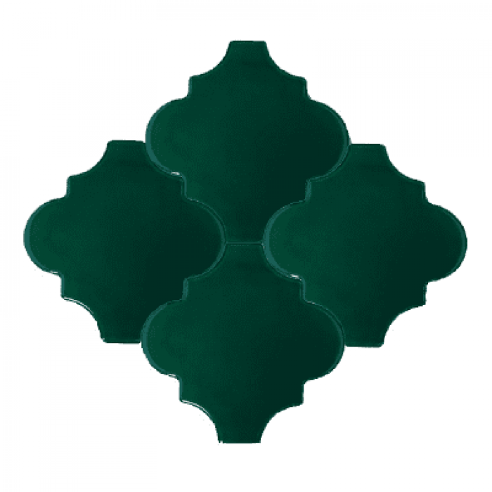 12x12,4Cm Ottoman Zümrüt Yeşili Düz Çatlak Sırlı Seramik Dekor