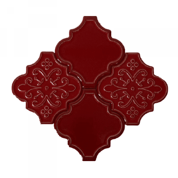 12x12,4Cm Ottoman Kırmızı Mix Sırlı Seramik Dekor