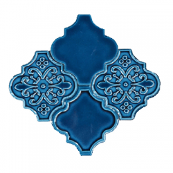 12x12,4Cm Ottoman Petrol Mavisi Mix Çatlak Sırlı Seramik Dekor