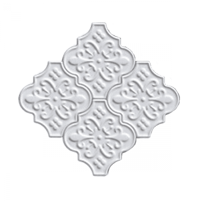 12x12,4Cm Ottoman Beyaz Çiçek Seramik Dekor