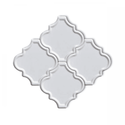 12x12,4Cm Ottoman Beyaz Kenar Rölyefli Seramik Dekor