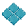 12x12,4Cm Ottoman Turkuaz Kenar Rölyefli Çatlak Sırlı Seramik Dekor