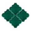 12x12,4Cm Ottoman Zümrüt Yeşili Kenar Rölyefli Çatlak Sırlı Seramik Dekor