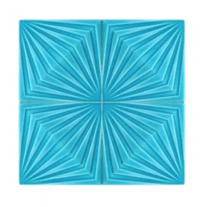 13x13Cm Diamond Turkuaz Çatlak Sırlı Seramik Dekor
