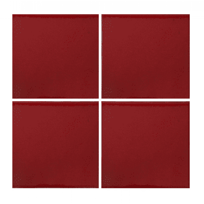 13x13Cm Düz Kırmızı Çatlak Sırlı Seramik Dekor
