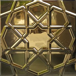 20x20Cm Türkmen Yıldızı Metalik Gold Sırlı Seramik Dekor