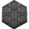 15x17Cm Altıgen Türkmen Yıldızı Metalik Gri Sırlı Seramik Dekor