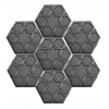 15x17Cm Altıgen Türkmen Yıldızı Metalik Gri Sırlı Seramik Dekor