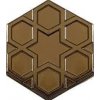 15x17Cm Altıgen Türkmen Yıldızı Gold Sırlı Seramik Dekor