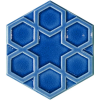15x17Cm Altıgen Türkmen Yıldızı Kobalt Sırlı Seramik Dekor