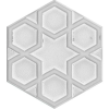 15x17Cm Altıgen Türkmen Yıldızı Beyaz Sırlı Seramik Dekor