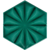 15x17Cm Altıgen Çiçek Zümrüt Yeşili Sırlı Seramik Dekor