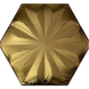 15x17Cm Altıgen Çiçek Bronz Sırlı Seramik Dekor