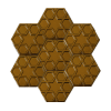 15x17Cm Altıgen Türkmen Yıldızı Gold Sırlı Seramik Dekor