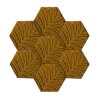 15x17Cm Altıgen Yaprak Gold Sırlı Seramik Dekor