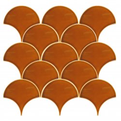 17x17Cm Balık Pulu Tarçın Sırlı Seramik Dekor