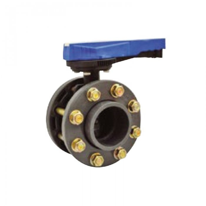 Kelebek Vana Flanşlı U-PVC Yapıştırma Muflu Çap 160mm