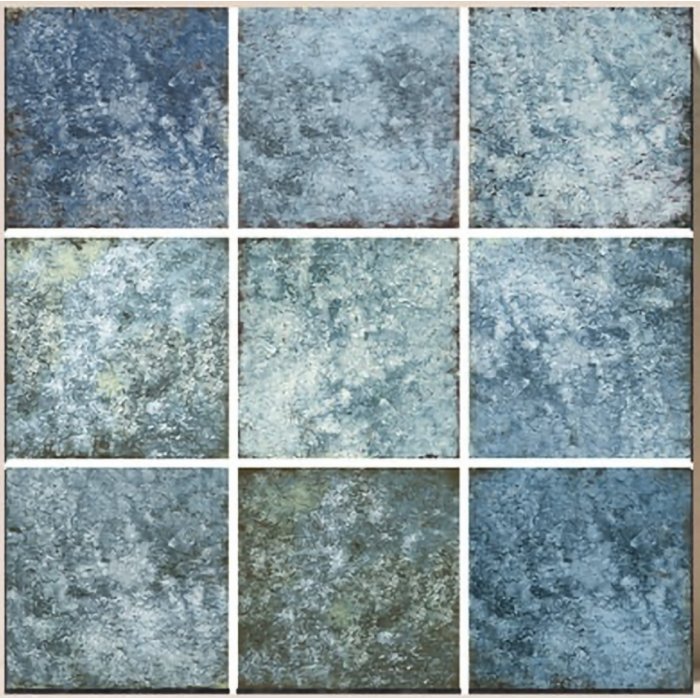 15x15cm Relaks Seri Deep Blue Mix Serapool Porselen Karo