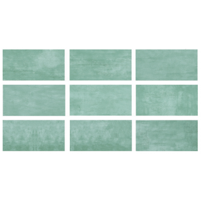 33x66cm Greentech Relax Green 9 face Serapool Porselen Karo
