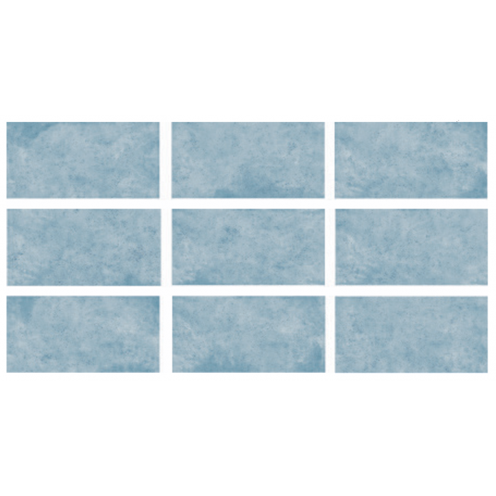 33x66cm Greentech Relax Pastel Blue Mix 9 face Serapool Porselen Karo