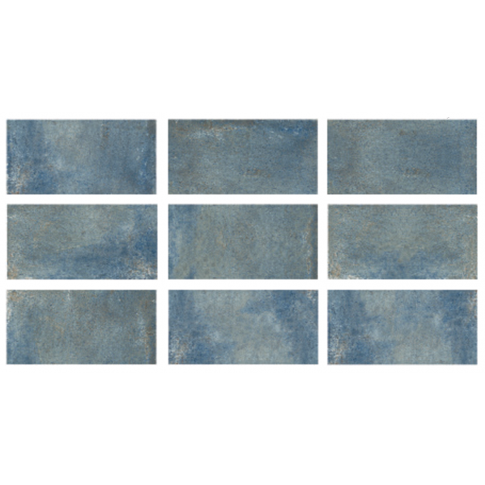33x66cm Greentech Relax Seaside Cobalt 9 face Serapool Porselen Karo