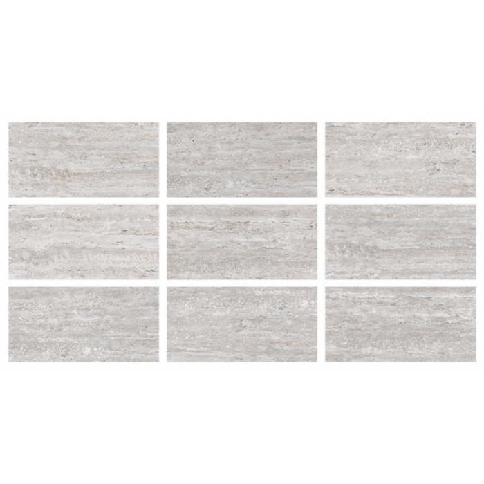 33x66cm Greentech Silver Traverten